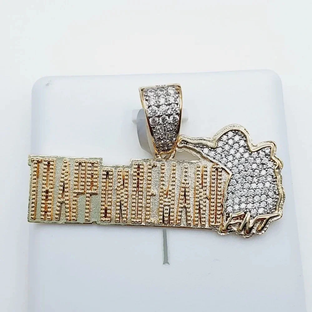 14K Gold Plated Cubic Zircon Pendant, INUS1BR057